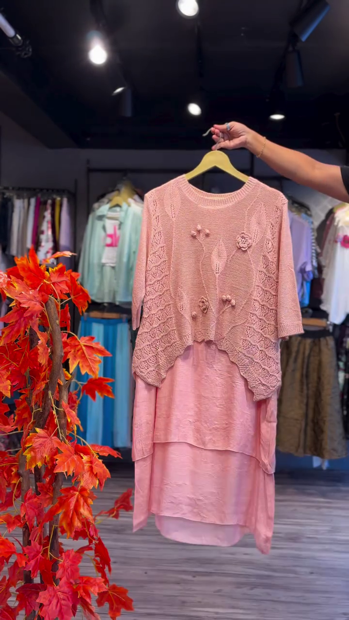 Layered Lace Knit & Sheer Ivory Underskirt