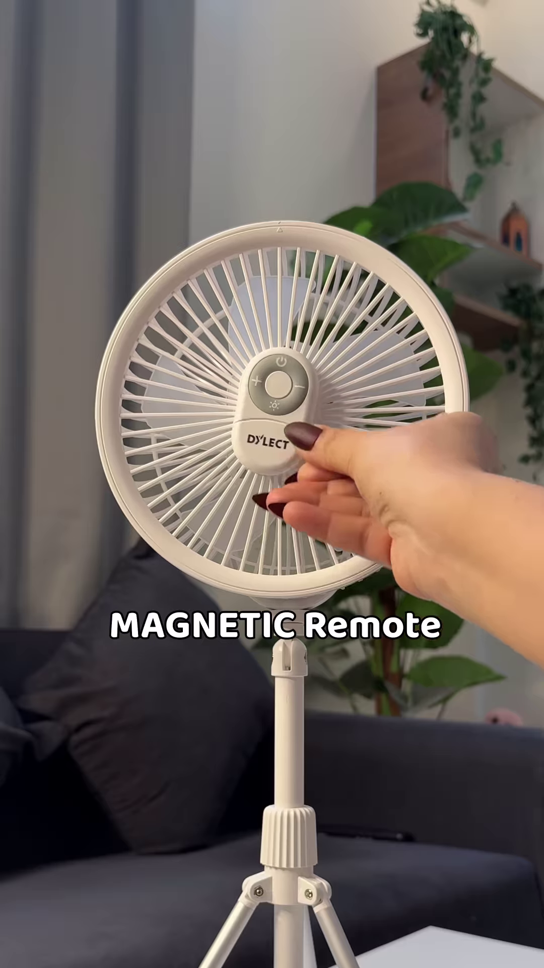 Smart Portable Standing Fan with Detachable Magnetic Remote Control, Tripod Stand & Night Light Function