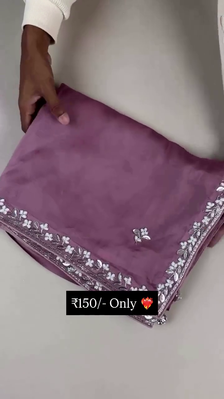 Lavender Mist Silk Saree with Gota Patti Artistry
