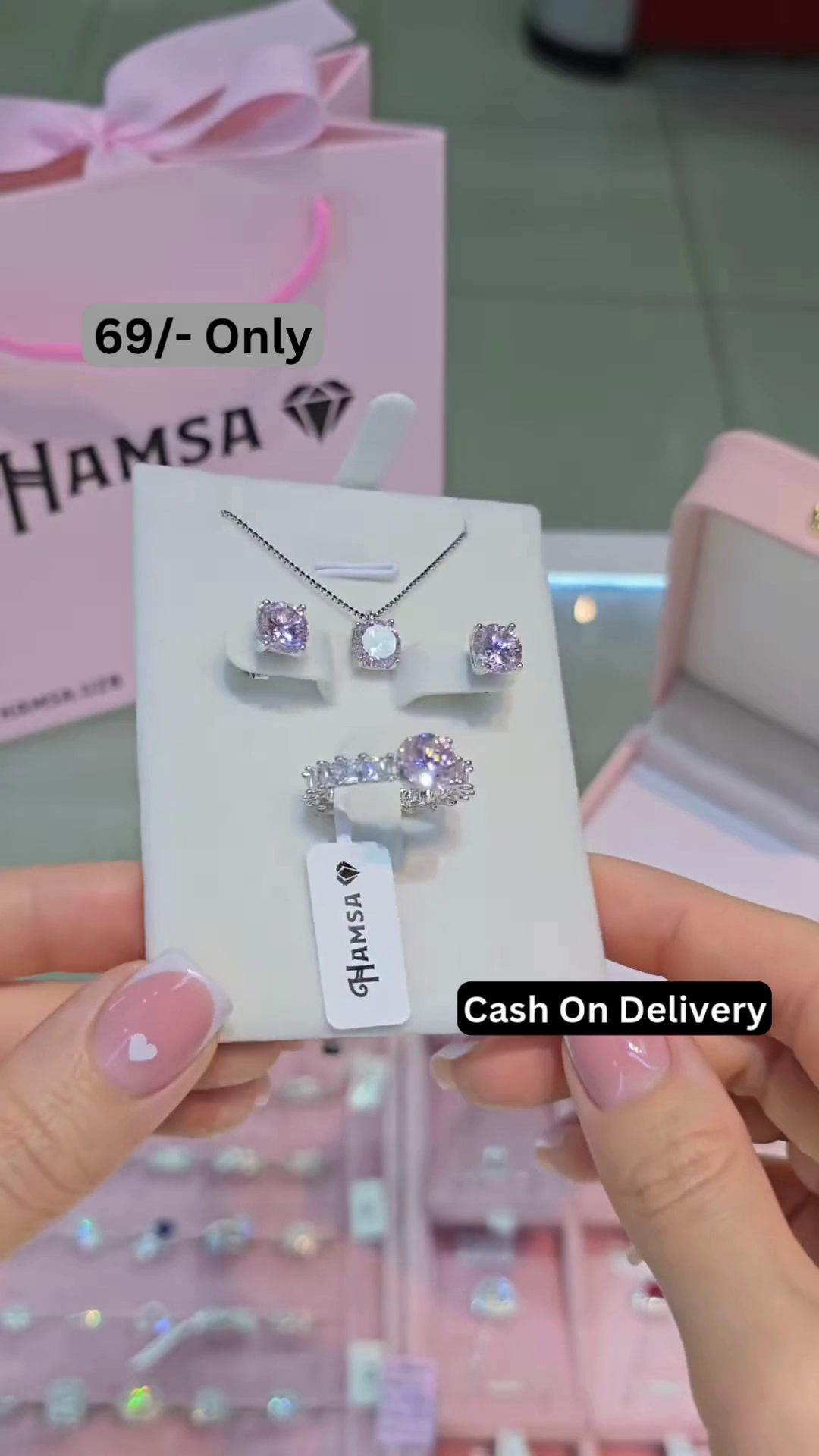 Elegant Silver-Toned Jewelry Set with Sparkling Cubic Zirconia – Necklace, Earrings, Ring