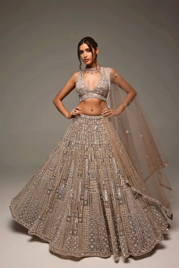 Bridal Reception Party Look In Sequins Work Lehenga Choli From Anaya Designer Studio