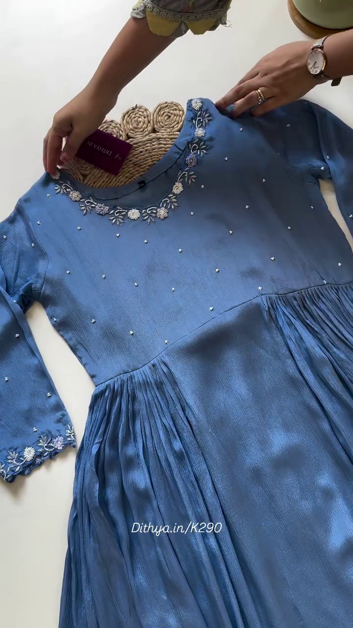 Chinnon Aline Anarkali with pants and viscose organza dupatta