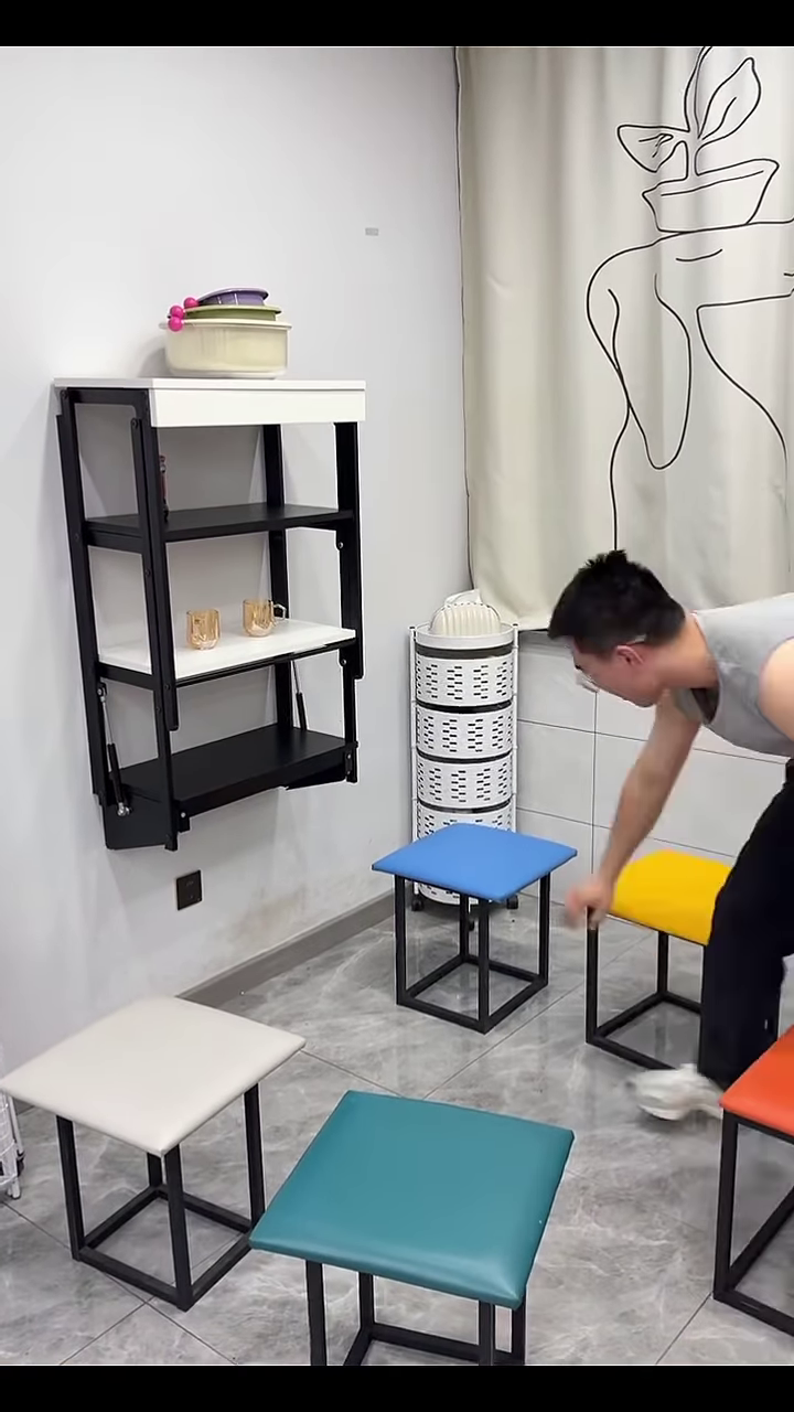 🪑✨ Rolling Magic Stool Set – 6 Chairs in 1 Compact Wonder! 🔄🛞