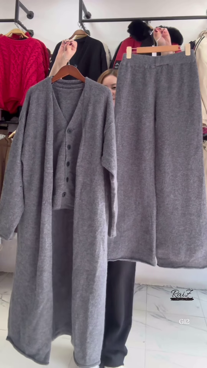 Brown Layered Cardigan & Co-ord Set 🤎 Elegant Everyday Comfort