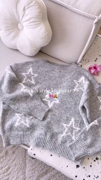 Scandi-Style Knitwear Stack 🧶 Ribbed Cardigans & Striped Sweaters – Pink, Grey, Navy & More