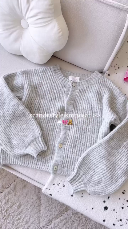 Scandi-Style Knitwear Stack 🧶 Ribbed Cardigans & Striped Sweaters – Pink, Grey, Navy & More