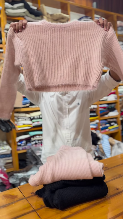 Ribbed Knit Co-ord Sets 🧶🌸 With Sweater & Pants – Pink & Black Variants