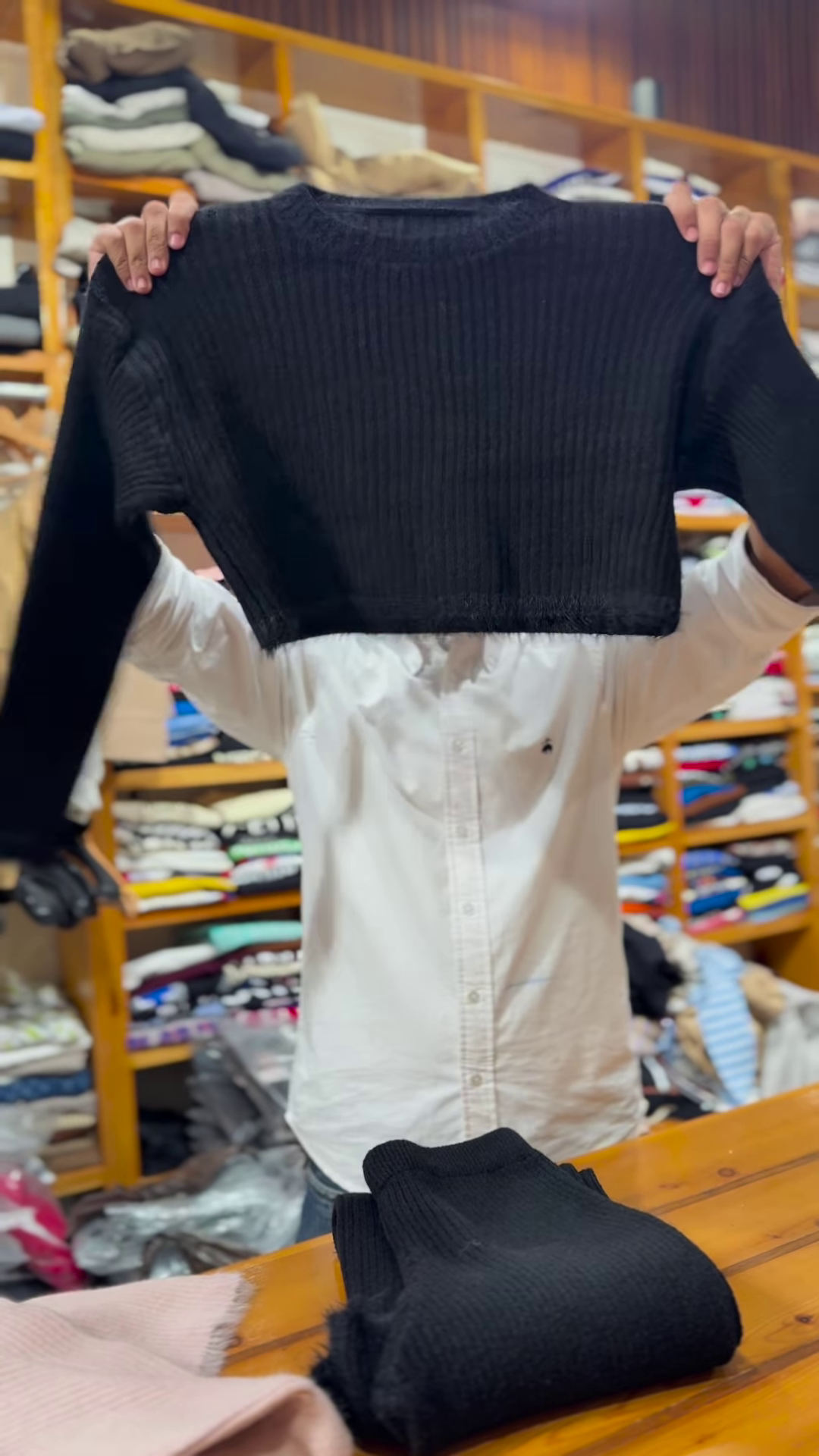 Ribbed Knit Co-ord Sets 🧶🌸 With Sweater & Pants – Pink & Black Variants