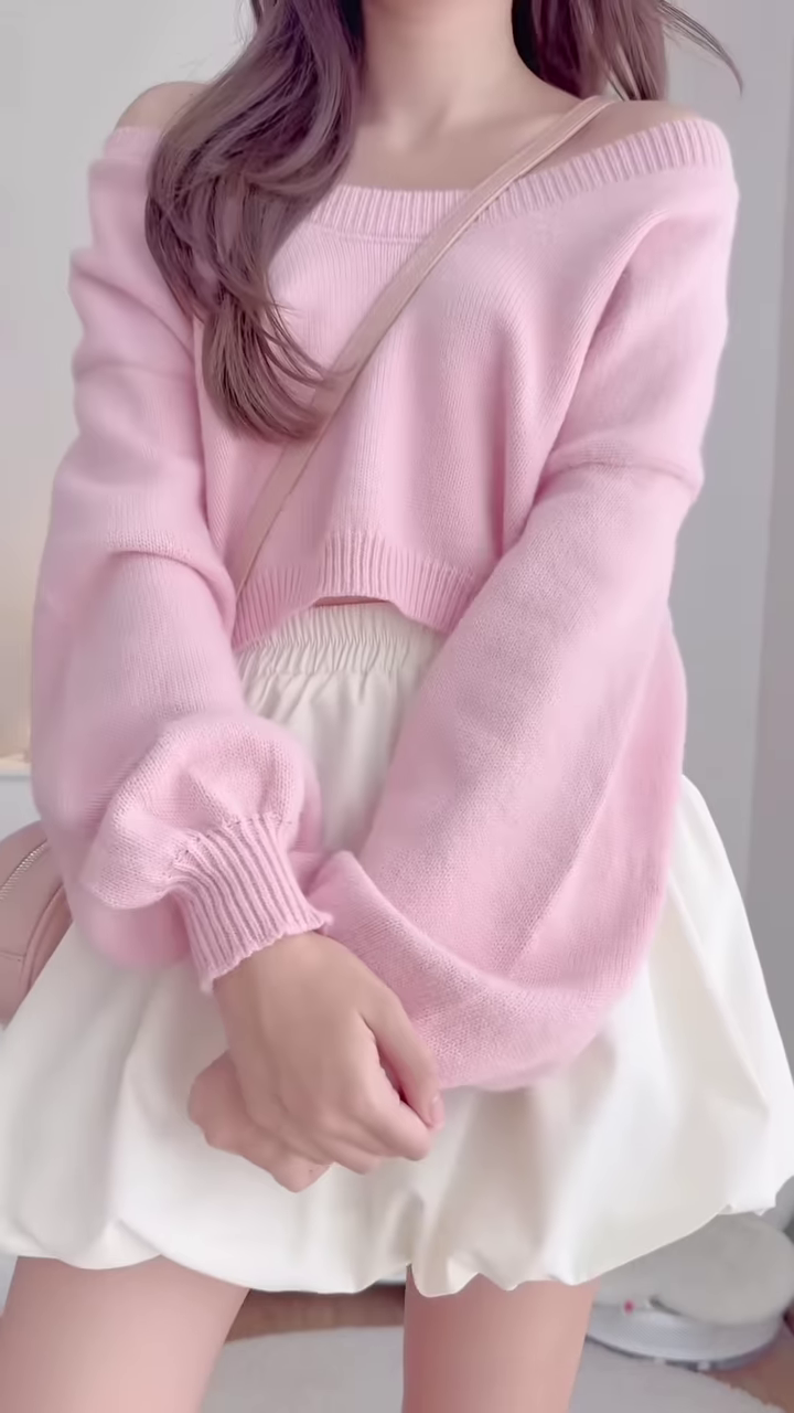 Pastel Knitwear Collection 🧶🎀 With Bow Buttons, Zip Charm & Ribbed Texture – Purple, Blue & Pink Variants