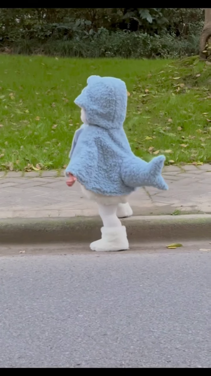 Fluffy Animal-Themed Kids’ Costumes 🐰🦈🦕 – Bunny, Shark & Dino Variants
