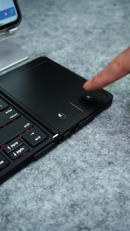 Ultra-Slim Tri-Fold Wireless Portable Keyboard with Integrated Touchpad & Multi-Device Connectivity