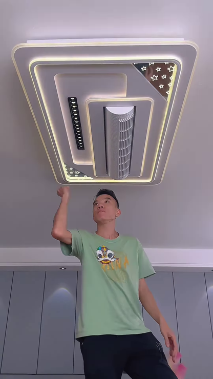 Ultra-Thin Luxury Ceiling-Mounted Climate Control System with Integrated Dual-Spectrum LED Ambient Lighting