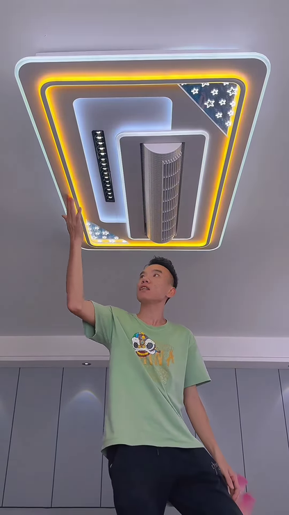 Ultra-Thin Luxury Ceiling-Mounted Climate Control System with Integrated Dual-Spectrum LED Ambient Lighting