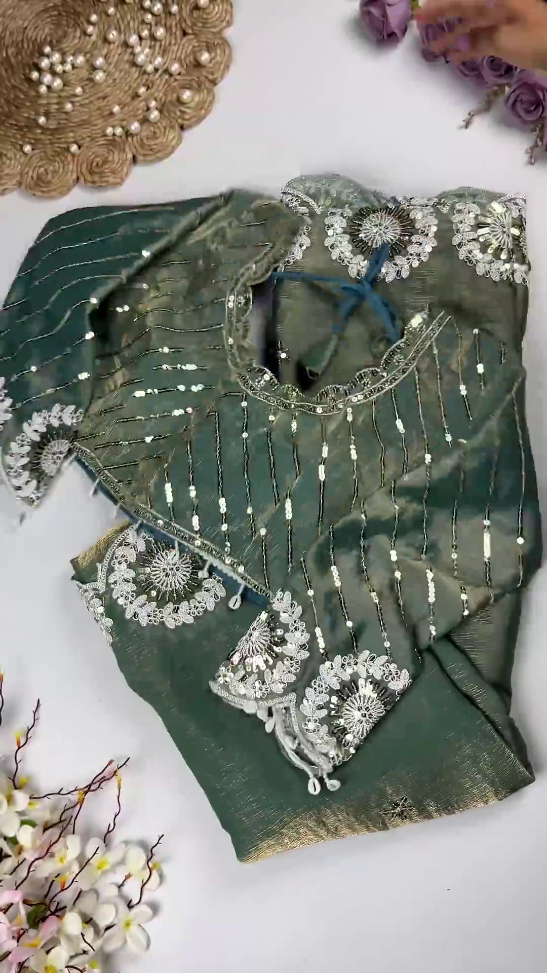 Multicolor Hand-Embroidered Stripe Designer Blouse Collection