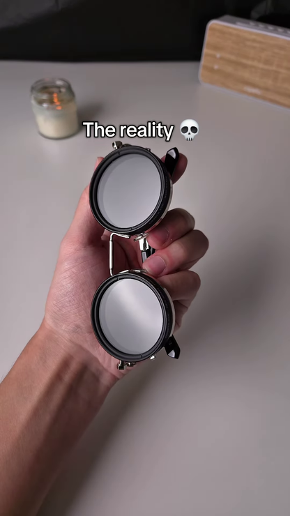 The "Reality" Edition: Iconic Steampunk Round Glasses – Ultra-Sleek Circular Frames with Dark Tinted Lenses