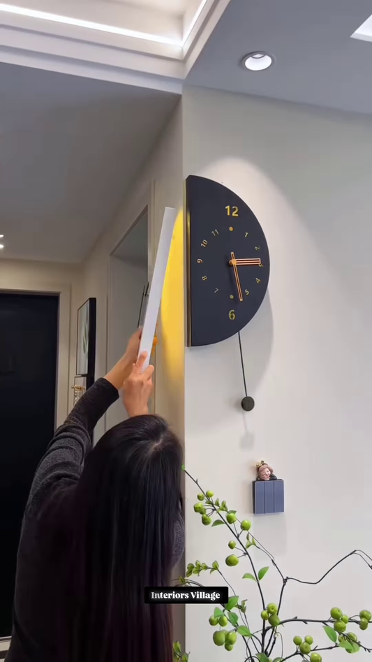 Modern Double-Sided Corner Wall Clock with Decorative 3D Butterfly Accents and Elegant Pendulum