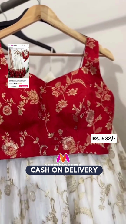 Jequard Lehenga Choli - Sequence Work with Net Dupatta