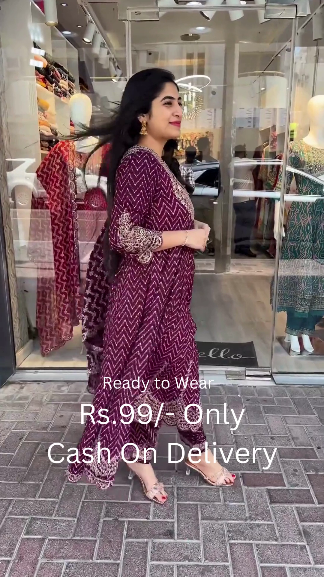 Grandeur Maroon Anarkali Suit Set