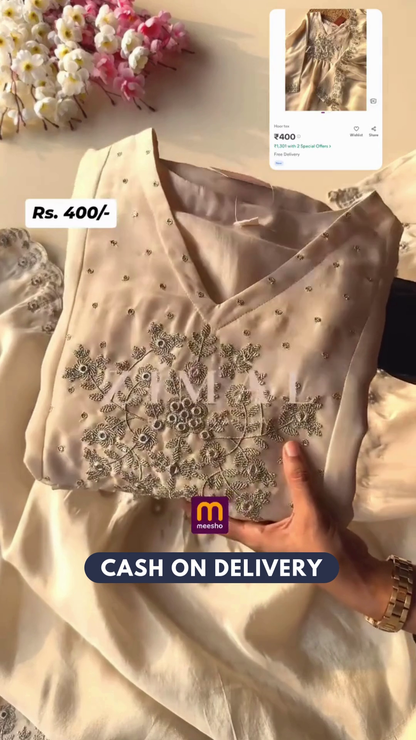 Embroidered 3-Piece Unstitched Dress Material