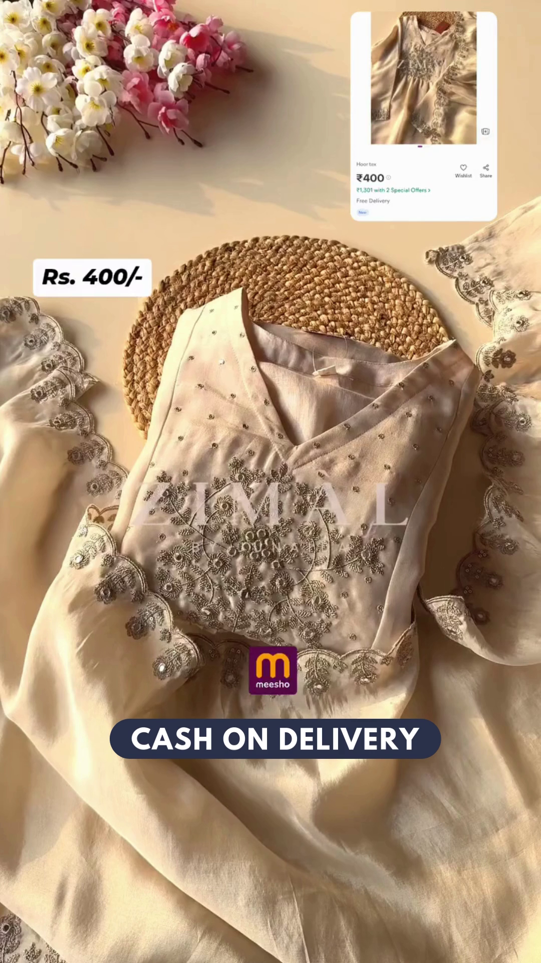 Embroidered 3-Piece Unstitched Dress Material