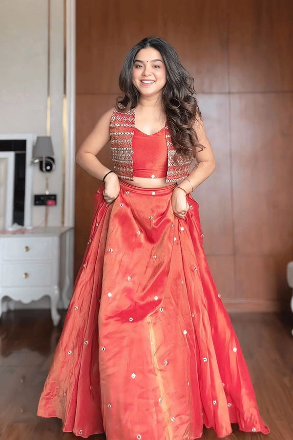 Party Wear Lehenga Choli With Sequnce Koti For Teenage Girl From Anaya Designer Studio