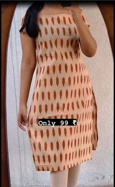 Light Cotton Brown Kurti