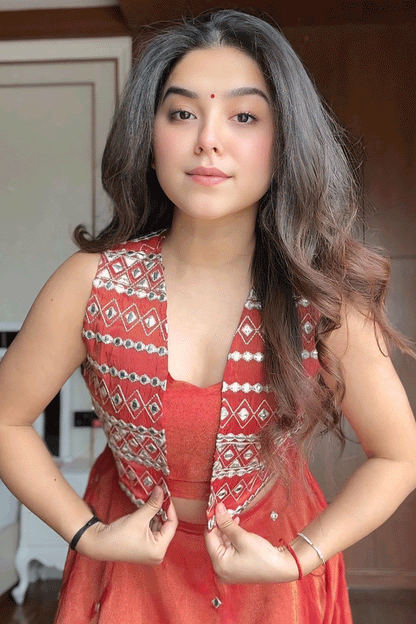 Party Wear Lehenga Choli With Sequnce Koti For Teenage Girl From Anaya Designer Studio