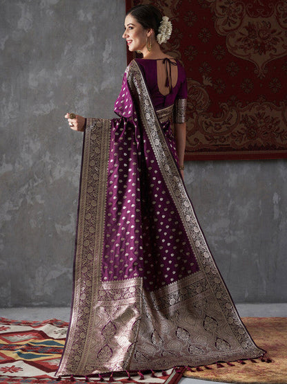 Ethnic Motifs Woven Design Zari Kanjeevaram Saree